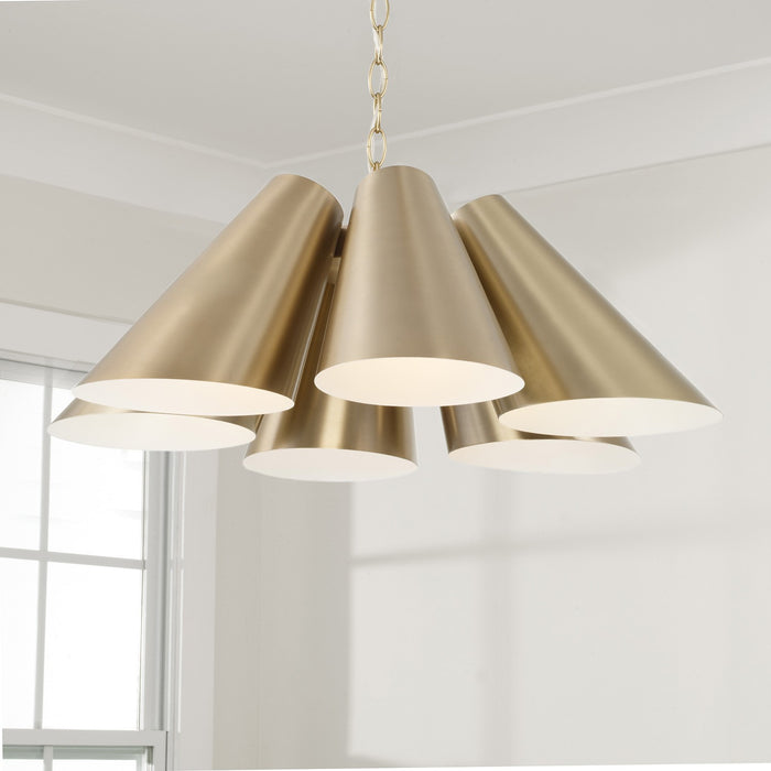 Capital Lighting 354961MA Six Light Pendant, Matte Brass (3)