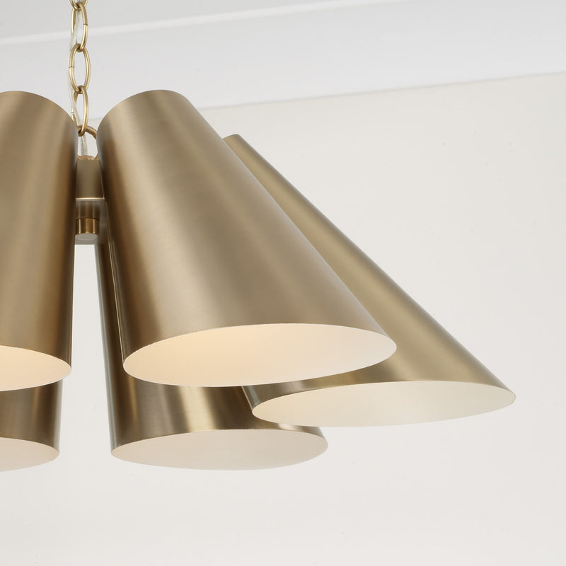 Capital Lighting 354961MA Six Light Pendant, Matte Brass (4)