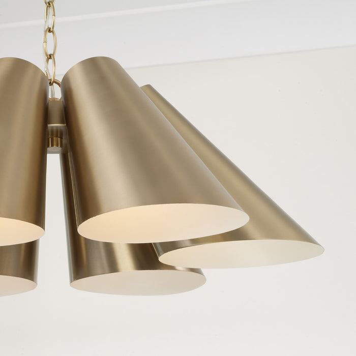 Capital Lighting 354961MA Six Light Pendant, Matte Brass (4)