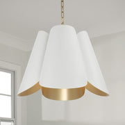 Capital Lighting 355441RE Four Light Pendant, Matte Brass and White (3)