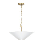 Capital Lighting 355443RE Four Light Pendant, Matte Brass and White (2)