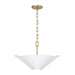Capital Lighting 355443RE Four Light Pendant, Matte Brass and White (2)