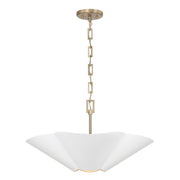 Capital Lighting 355443RE Four Light Pendant, Matte Brass and White (3)