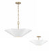 Capital Lighting 355443RE Four Light Pendant, Matte Brass and White (4)
