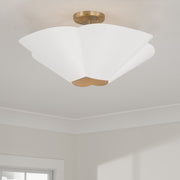 Capital Lighting 355443RE Four Light Pendant, Matte Brass and White (5)