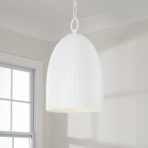 Capital Lighting 356111CE One Light Pendant, Ceramic White (2)