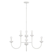 Capital Lighting 456181CE Eight Light Chandelier, Ceramic White (2)