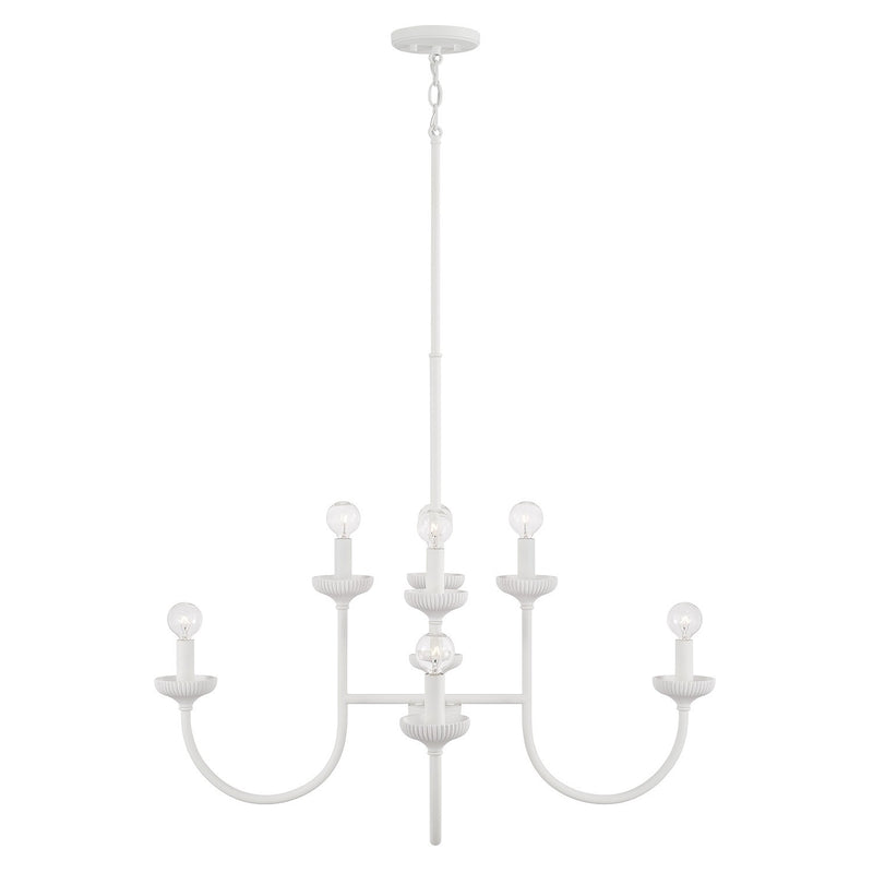 Capital Lighting 456181CE Eight Light Chandelier, Ceramic White (2)
