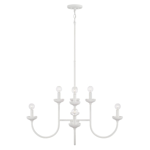 Capital Lighting 456181CE Eight Light Chandelier, Ceramic White (2)