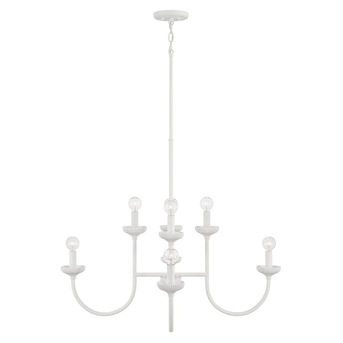 Capital Lighting 456181CE Eight Light Chandelier, Ceramic White (2)