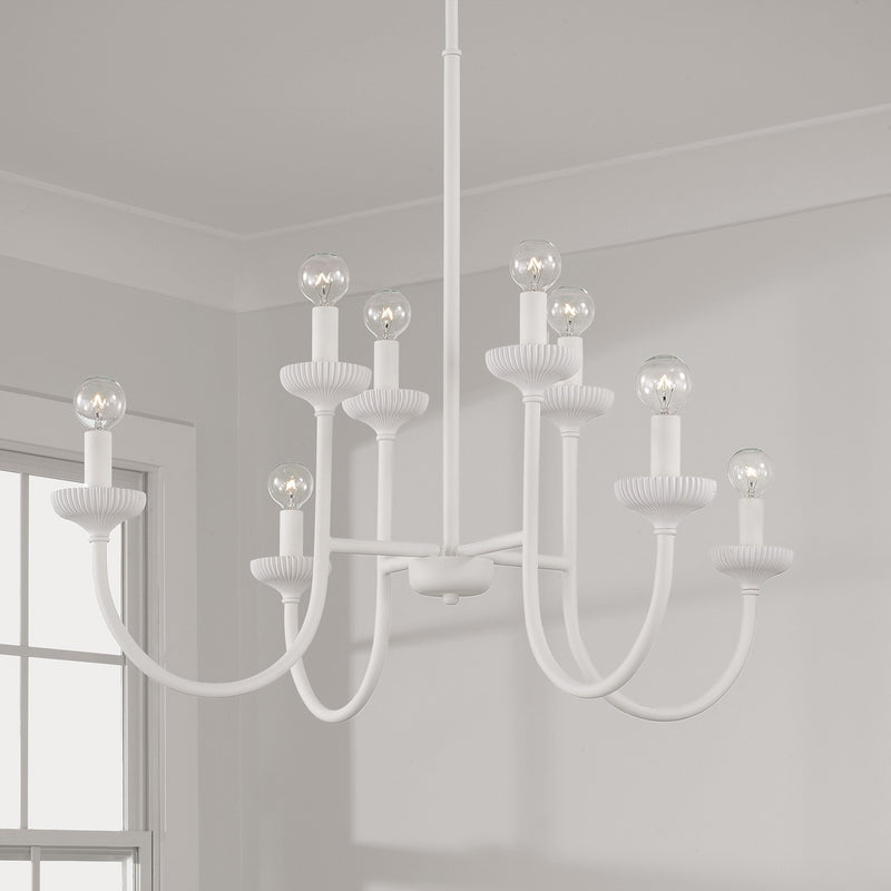 Capital Lighting 456181CE Eight Light Chandelier, Ceramic White (3)