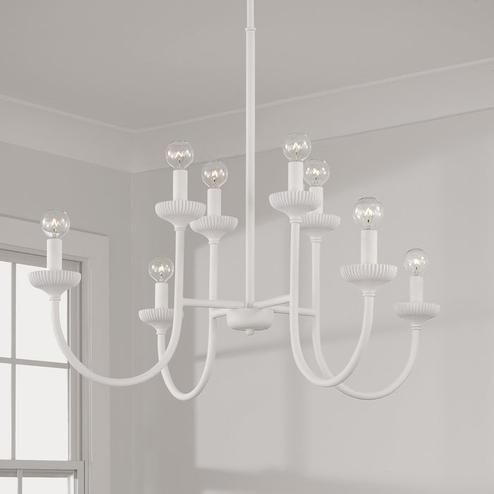Capital Lighting 456181CE Eight Light Chandelier, Ceramic White (3)