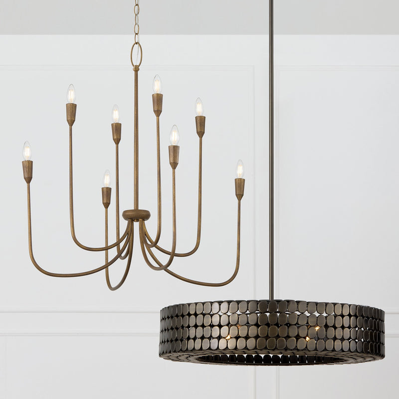 Capital Lighting 456881MZ Eight Light Chandelier, Mystic Bronze (4)