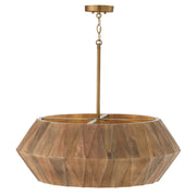 Capital Lighting 351061LW Six Light Pendant, Light Wood and Patinaed Brass (2)