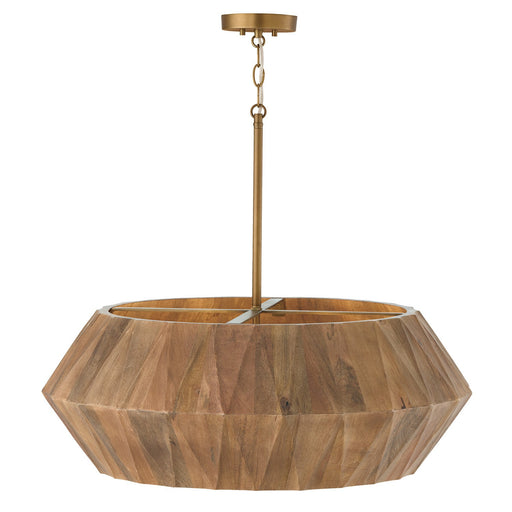 Capital Lighting 351061LW Six Light Pendant, Light Wood and Patinaed Brass (2)