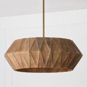 Capital Lighting 351061LW Six Light Pendant, Light Wood and Patinaed Brass (3)