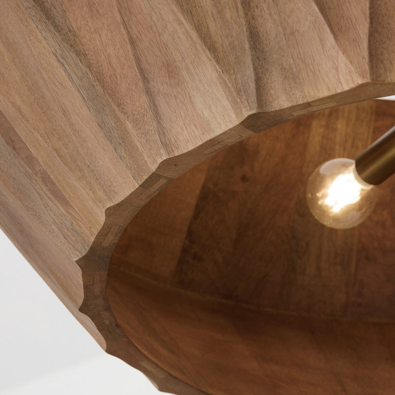 Capital Lighting 351061LW Six Light Pendant, Light Wood and Patinaed Brass (5)