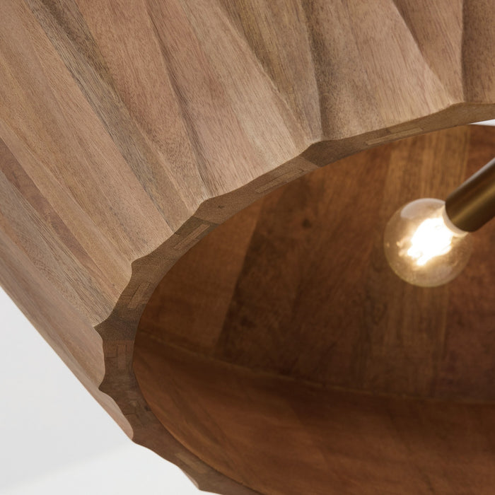 Capital Lighting 351061LW Six Light Pendant, Light Wood and Patinaed Brass (5)