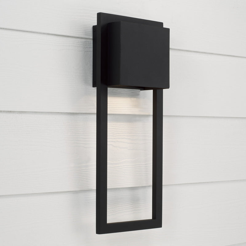 Capital Lighting 956012BK-GL One Light Outdoor Wall Lantern, Black (4)