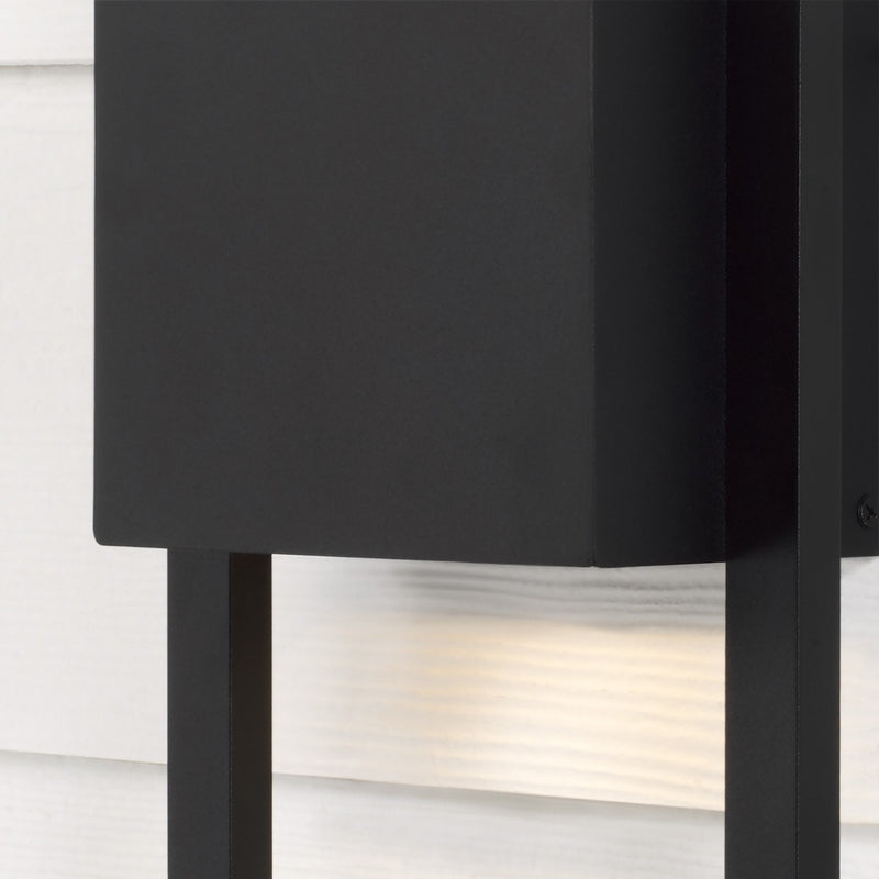 Capital Lighting 956012BK-GL One Light Outdoor Wall Lantern, Black (5)