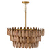 Capital Lighting 354441LW Four Light Pendant, Light Wood and Patinaed Brass (2)