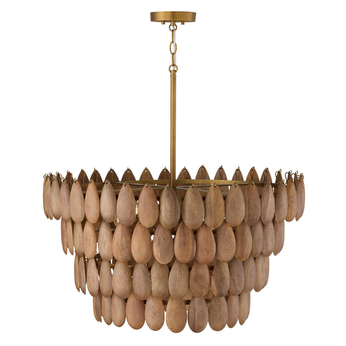 Capital Lighting 354442LW Four Light Pendant, Light Wood and Patinaed Brass (2)