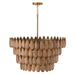 Capital Lighting 354442LW Four Light Pendant, Light Wood and Patinaed Brass (2)
