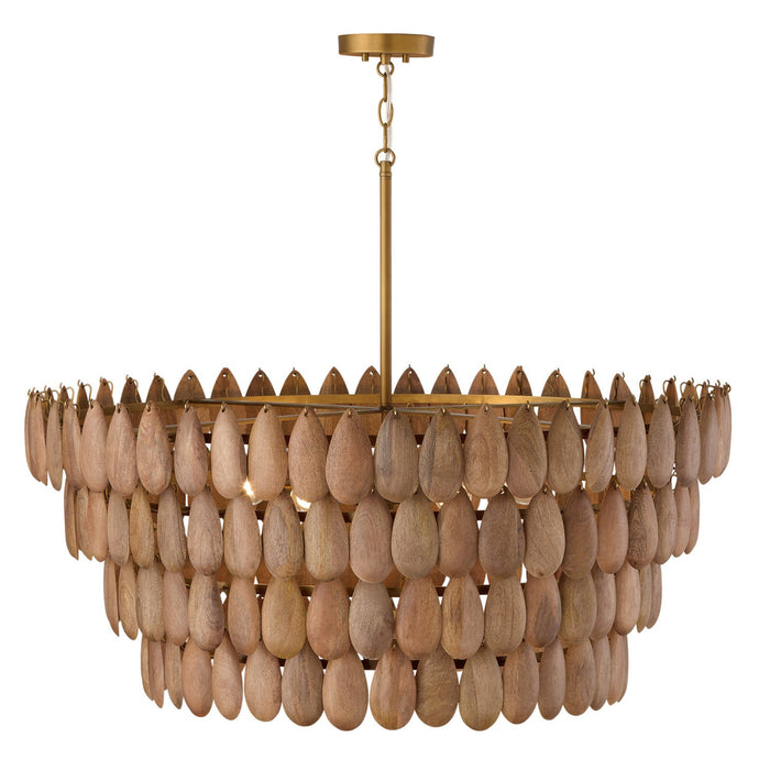 Capital Lighting 354461LW Six Light Pendant, Light Wood and Patinaed Brass (2)