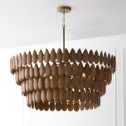 Capital Lighting 354461LW Six Light Pendant, Light Wood and Patinaed Brass (3)