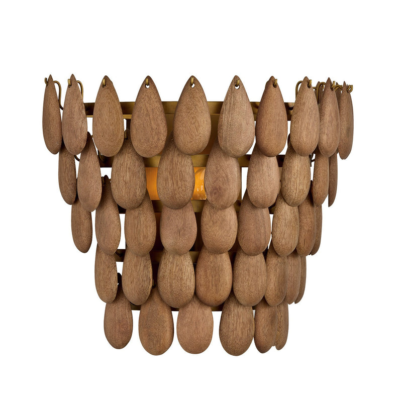 Capital Lighting 654411LW One Light Wall Sconce, Light Wood and Patinaed Brass (2)