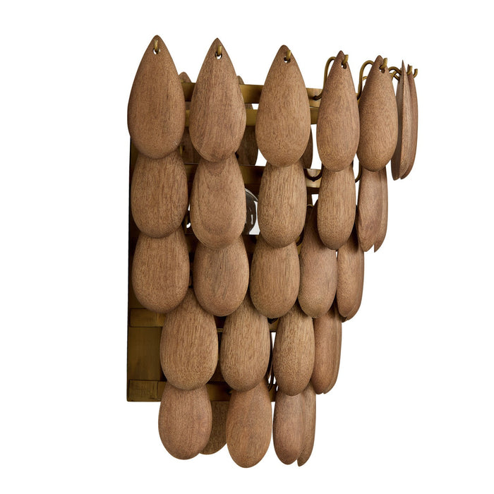 Capital Lighting 654411LW One Light Wall Sconce, Light Wood and Patinaed Brass (3)