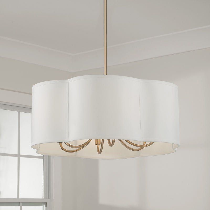 Capital Lighting 356461MA Six Light Pendant, Matte Brass (3)