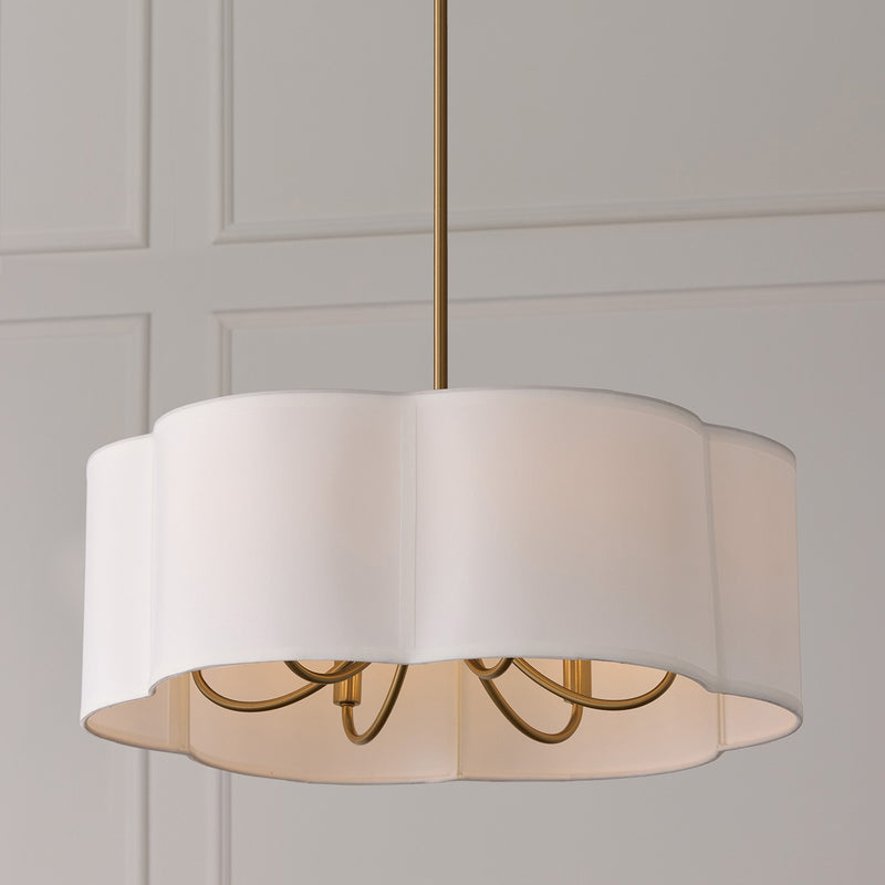 Capital Lighting 356461MA Six Light Pendant, Matte Brass (4)