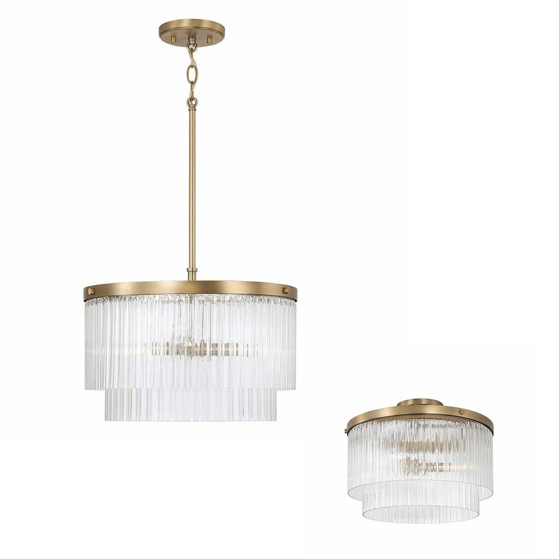 Capital Lighting 356231AD Three Light Pendant, Aged Brass (3)