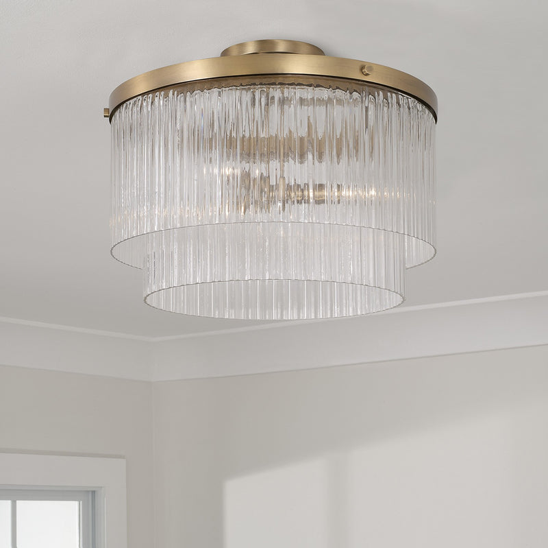 Capital Lighting 356231AD Three Light Pendant, Aged Brass (4)