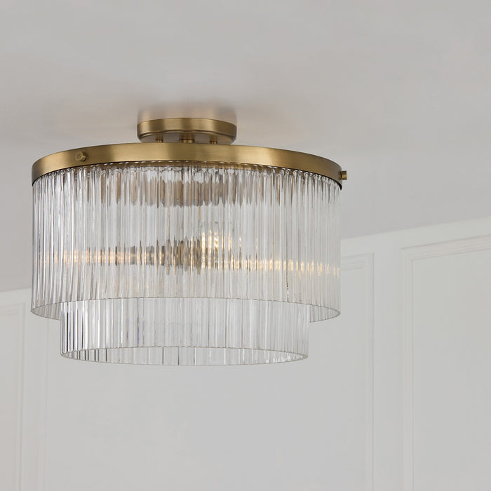 Capital Lighting 356231AD Three Light Pendant, Aged Brass (5)