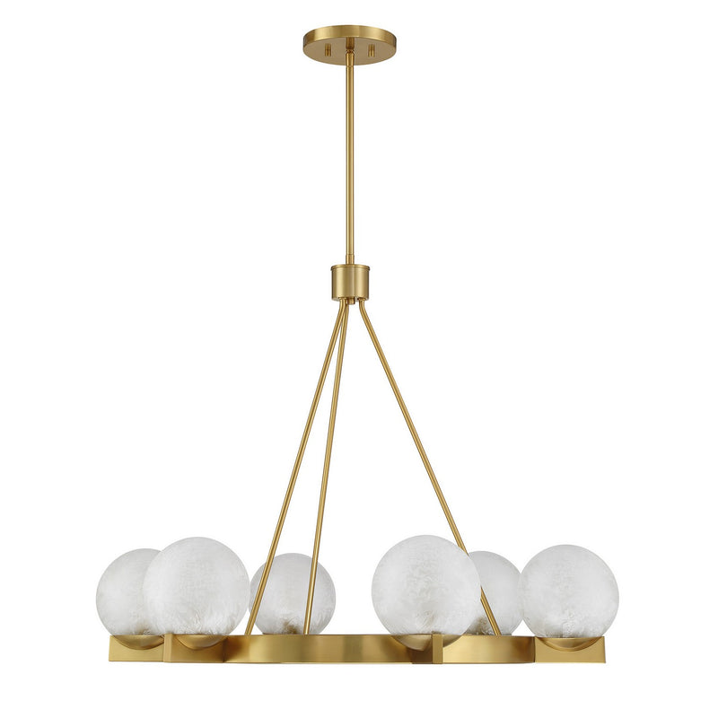 Savoy House 1-1014-6-322 Six Light Chandelier, Warm Brass (2)