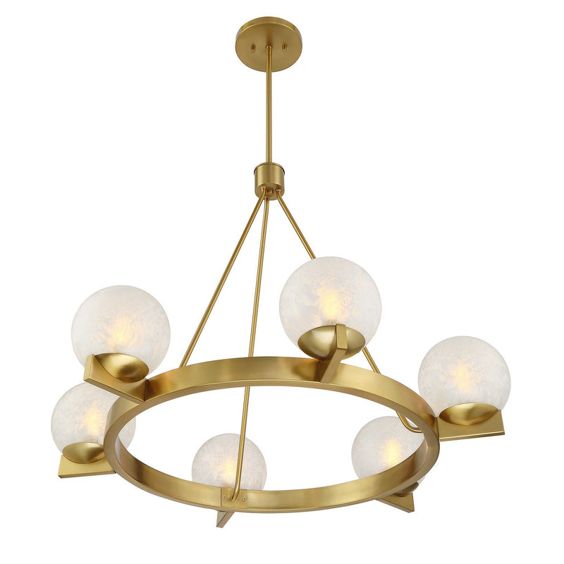 Savoy House 1-1014-6-322 Six Light Chandelier, Warm Brass (4)