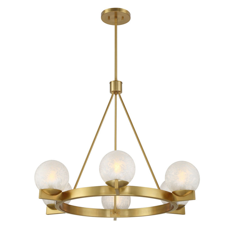 Savoy House 1-1014-6-322 Six Light Chandelier, Warm Brass (5)