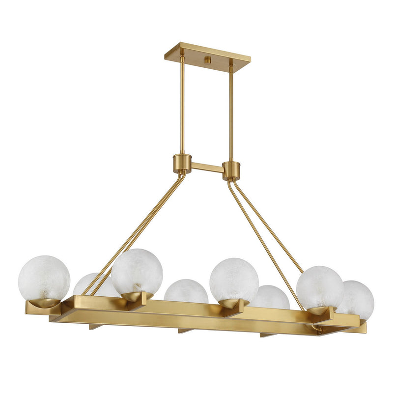 Savoy House 1-1016-8-322 Eight Light Linear Chandelier, Warm Brass (2)