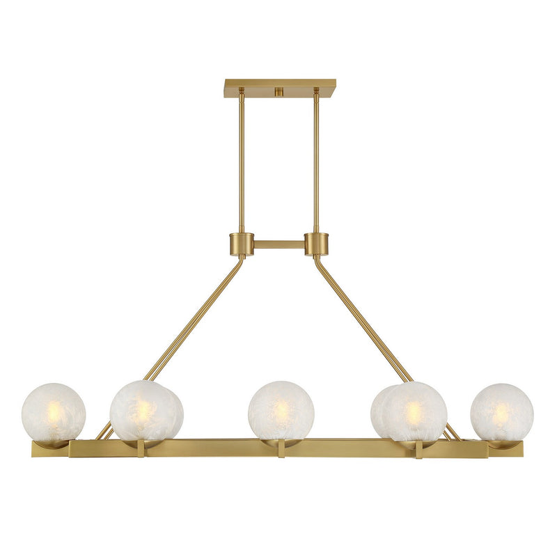 Savoy House 1-1016-8-322 Eight Light Linear Chandelier, Warm Brass (3)