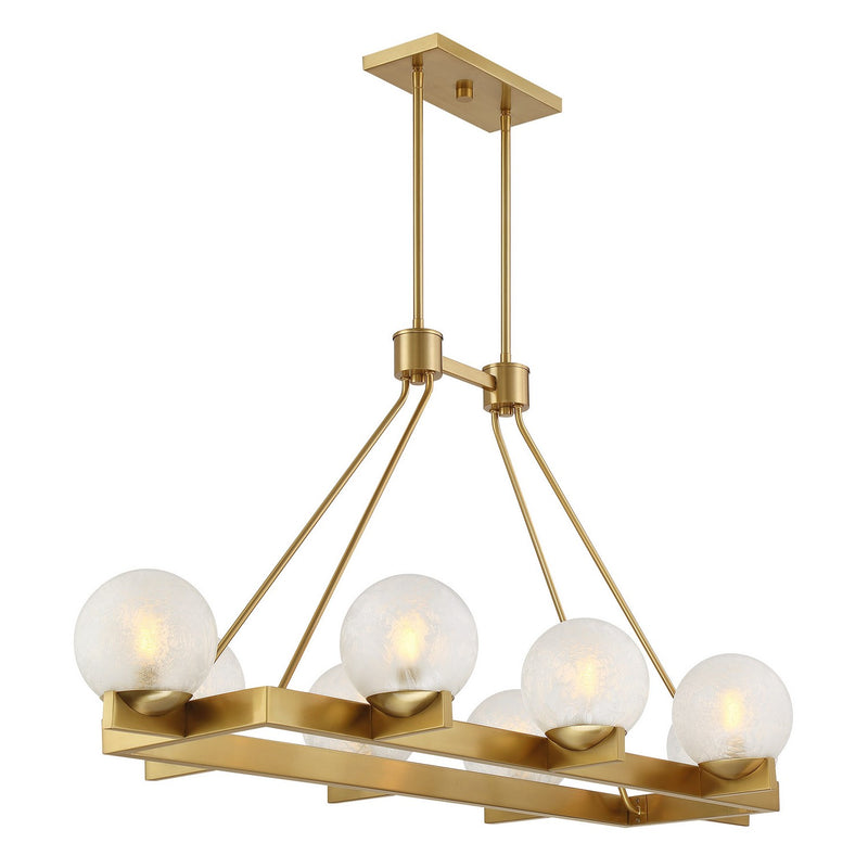 Savoy House 1-1016-8-322 Eight Light Linear Chandelier, Warm Brass (4)