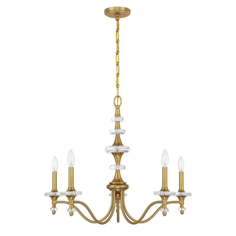Savoy House 1-1361-5-322 Five Light Chandelier, Warm Brass (2)
