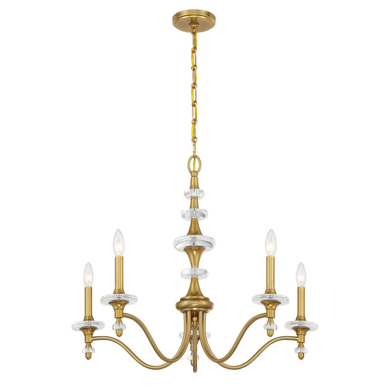 Savoy House 1-1361-5-322 Five Light Chandelier, Warm Brass (3)