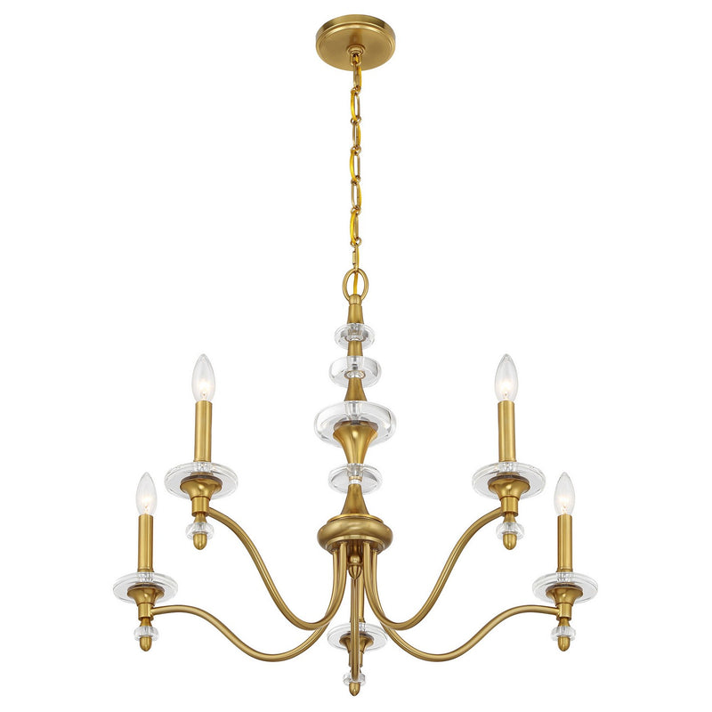 Savoy House 1-1361-5-322 Five Light Chandelier, Warm Brass (4)