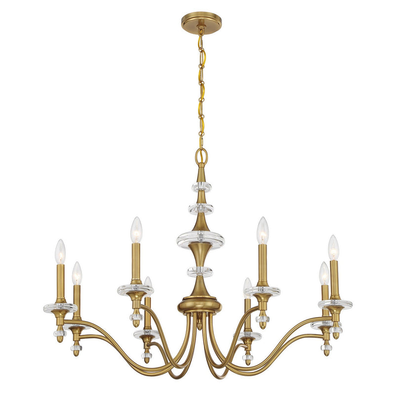 Savoy House 1-1362-8-322 Eight Light Chandelier, Warm Brass (3)