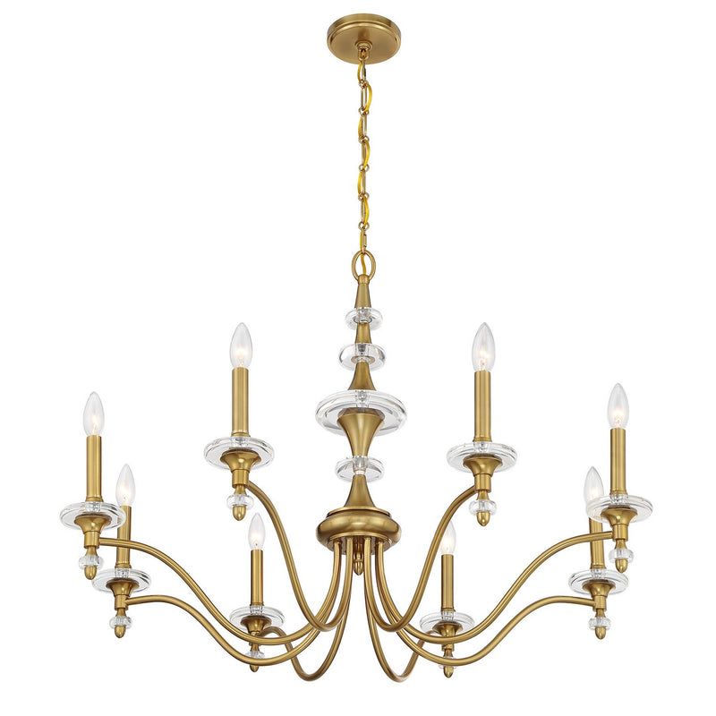 Savoy House 1-1362-8-322 Eight Light Chandelier, Warm Brass (4)