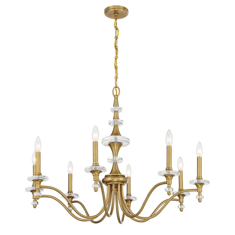 Savoy House 1-1362-8-322 Eight Light Chandelier, Warm Brass (5)