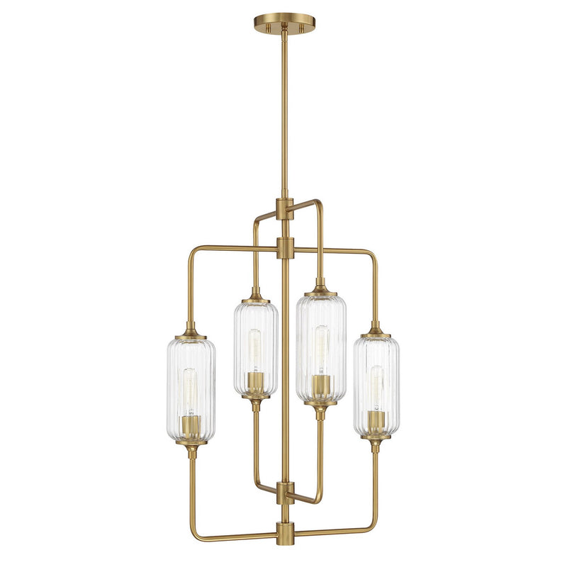 Savoy House 1-3023-4-322 Four Light Chandelier, Warm Brass (2)