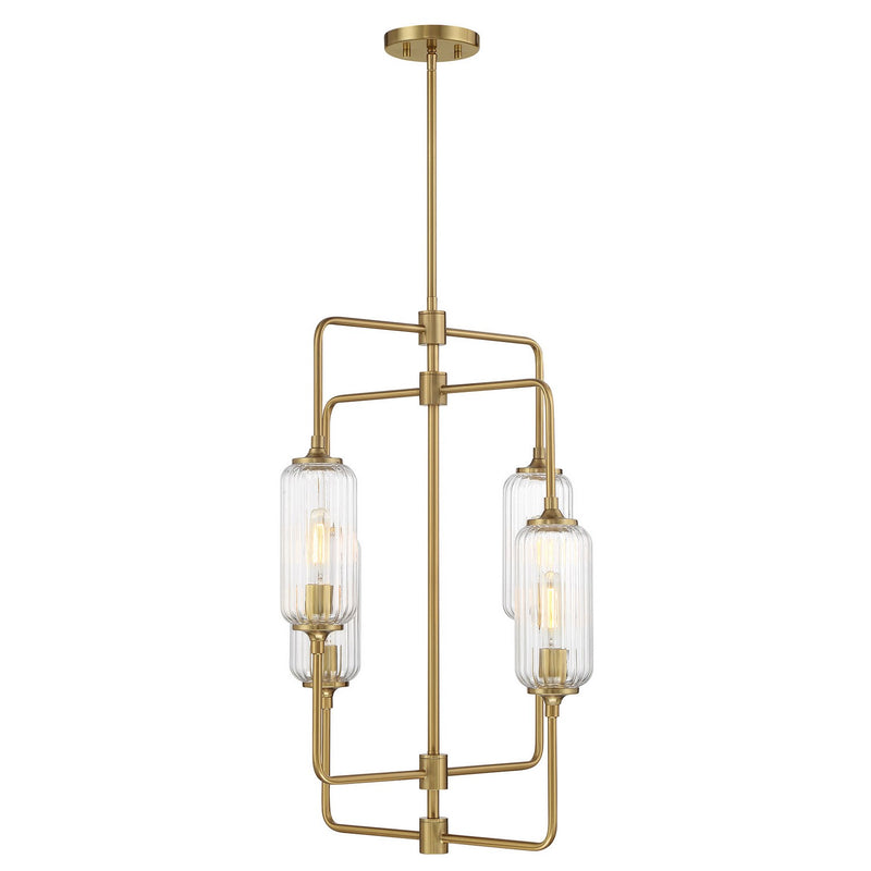 Savoy House 1-3023-4-322 Four Light Chandelier, Warm Brass (4)